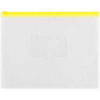 329761.66 Папка-конверт на молнии OfficeSpace A4, прозрачная, 150мкм, молния желтая