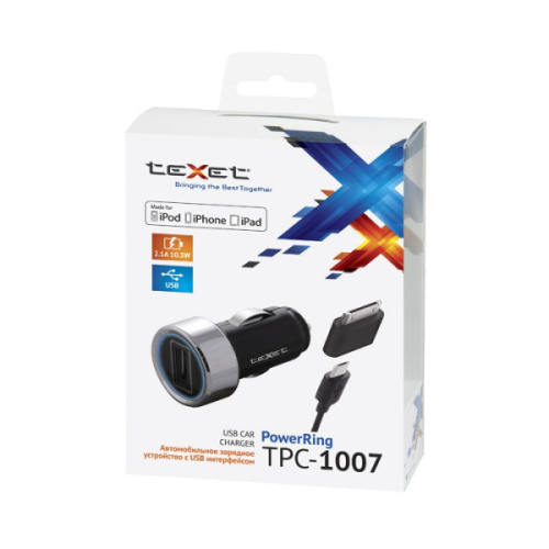 223081 Автомобильное ЗУ 2,1 A micro USB teXet TPC-1007 фото 2