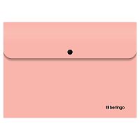 352636.66 Папка-конверт на кнопке Berlingo "Instinct" А4, 330мкм, фламинго