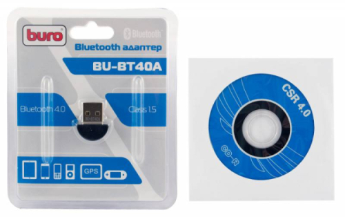341952.01 Адаптер USB Buro BU-BT40A Bluetooth 4.0+EDR class 1.5 20м черный фото 3