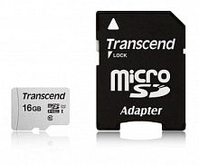 1101937.01 Флеш карта microSDHC 16Gb Class10 Transcend TS16GUSD300S-A + adapter