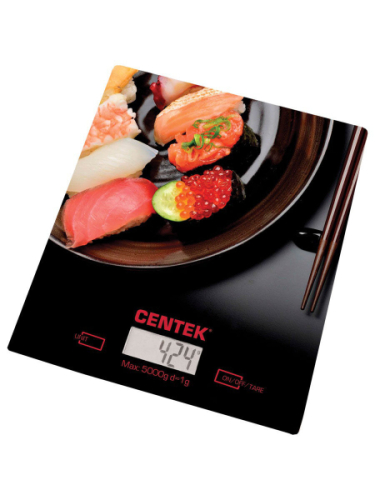 22822.100 Весы кухонные Centek CT-2462 (Суши) электронные, стеклянные, LCD, 190х200 мм, max 5кг, шаг 1г