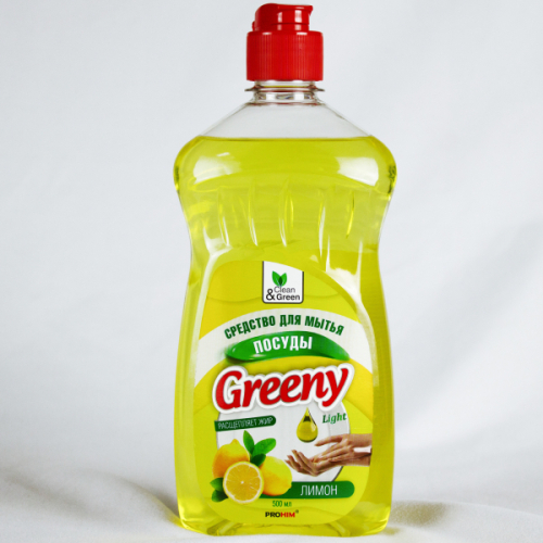 852915.64 Средство для мытья посуды "Greeny" Light "Лимон" 500 мл. Clean&Green CG8069