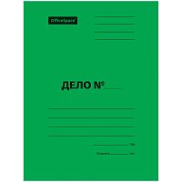 195078.66 Скоросшиватель OfficeSpace "Дело", картон мелованный, 300г/м2, зеленый, пробитый