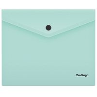 300420.66 Папка-конверт на кнопке Berlingo "Instinct", А5+, 180мкм, мятный