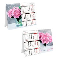 355561.66 Календарь-домик настольный, OfficeSpace "Mono Premium. Delicate bouquet", 2024г. 