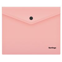 300419.66 Папка-конверт на кнопке Berlingo "Instinct", А5+, 180мкм, фламинго