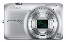 667220.01 PhotoCamera Nikon CoolPix S6300 silver 16Mpix Zoom10x 2.7" 1080 25Mb SDHC opt Li-Ion