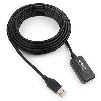 5211.81 Кабель удлинитель USB 2.0 активный Cablexpert UAE016-BLACK, AM/AF, 4.8м, черный, пакет