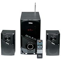 443096.52 Dialog Progressive AP-225 BLACK - акустические колонки 2.1, 30W+2*15W RMS,Bluetooth,FM,USB+SD reader