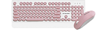 704057.50 Беспроводной набор клавиатуры и мыши JETACCESS SMART LINE KM39 W, белый-розовый