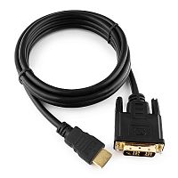 4257.81 Кабель HDMI-DVI Cablexpert CC-HDMI-DVI-6, 19M/19M, 1.8м, single link, черный, позол.разъемы, экран, 