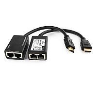 6748.81 Удлинитель HDMI по витой паре до 30м Cablexpert DEX-HDMI-01, HD19Mx2/RJ45Fx2